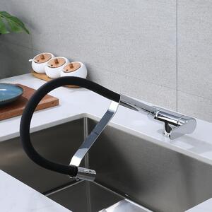 Rubinetto da cucina con tubo estensibile, girevole a 360°, tubo flessibile e doppia modalità di erogazione