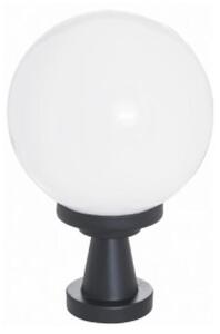 Lampada da giardino E27, modello "Torre", bassa, altezza 150 mm, diametro della sfera 200 mm, bianca, codice prodotto 1302.101B