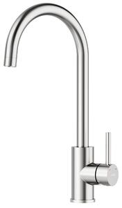 Rubinetto da cucina con beccuccio alto, girevole a 360°, miscelatore monocomando, acciaio inossidabile