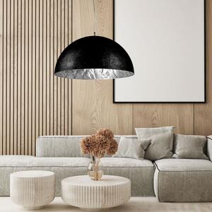 S.luce Blister lampada a sospensione 55cm nero, argentato Lampada a sospensione rotonda