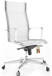 Sedia da ufficio ergonomica - Schienale alto - Struttura in alluminio e acciaio inossidabile - Sedia girevole