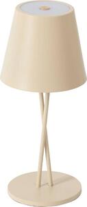 Lindby Lampada da tavolo ricaricabile a LED Janea, CROSS, beige, metallo