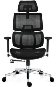 Sedia da ufficio ergonomica, colore nero opaco - Braccioli 3D regolabili - Capacità di carico: 150 kg