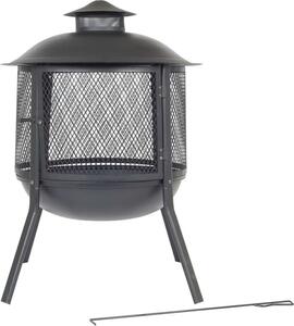 Ciotola da fuoco RedFire Kansas rotonda in acciaio nero 85019