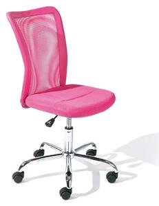 Sedia da scrivania per bambini - Sedia girevole ergonomica - Base in metallo cromato - Rosa