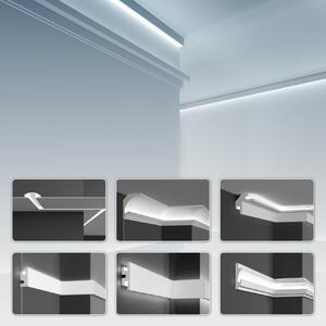 Profili a LED da incasso in XPS con rivestimento resistente, per illuminazione indiretta con elementi luminosi a soffitto - Tesori KD