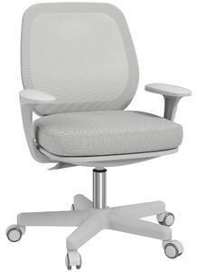 Sedia da ufficio Vinsetto, sedia da scrivania ergonomica con funzione girevole, grigia