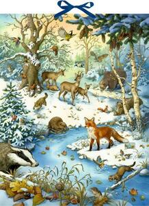 Calendario dell'Avvento con bigliettini - Gli animali nella foresta invernale e la loro vita segreta