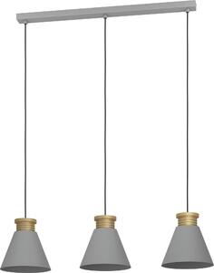 Eglo 43839 TWICKEN E27 lampada a sospensione tripla 920x220mm grigio oro