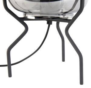 Lampada da tavolo design nera con vetro fumé - Bliss