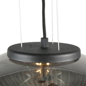 Set di 2 lampade a sospensione design nero vetro fumé - BLISS