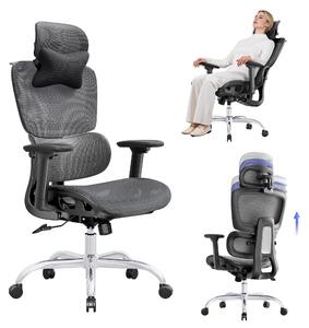 Sedia da ufficio ergonomica con struttura a rete e supporto lombare 3D