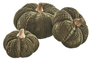 Kobolo zucche decorative in tessuto set di 3 misure verde verde scuro decorazione autunnale decorazione da tavola decorazione di Halloween decorazione figure set di zucche decorative decorazione