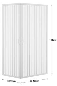 Box doccia rettangolare pieghevole Playa 10 x 70 cm, H 185 cm in acrilico, spessore 2 mm serigrafato bianco