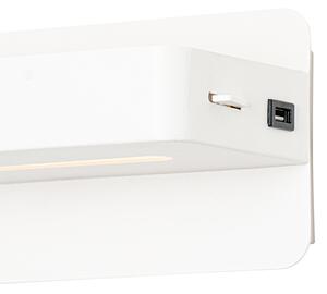 Lampada da parete moderna bianca con LED con USB - Ted