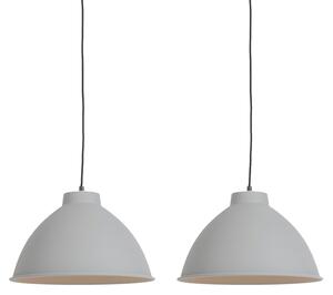 Set di 2 lampade a sospensione scandinave grigio - ANTERIO 38 Basic