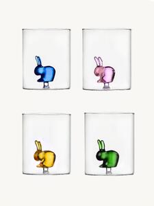 Set di 4 bicchieri in vetro borosilicato fatti a mano Rabbit