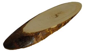 Tagliere ovale con corteccia in legno naturale L 45 x P 17 cm