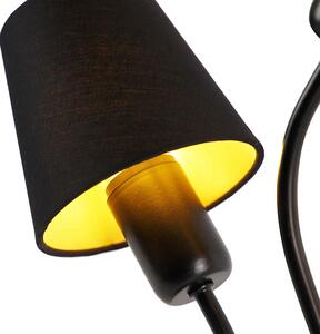 Lampada da tavolo di design nera a 3 luci con paralumi a morsetto - Wimme