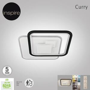 Plafoniera moderno Curry LED dimmerabile , in ferro, bianco e nero D. 51 cm 51x51 cm, INSPIRE