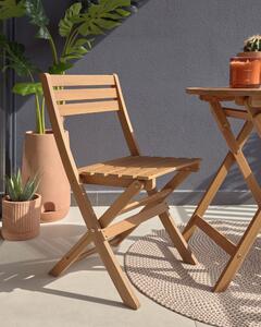 Set tavolo e 2 sedie pieghevoli da esterno Elisia in legno massello di acacia FSC 100%