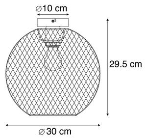 Plafoniera moderna nera 30 cm - MESH BALL
