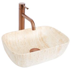 Lavabo da appoggio Rea BELINDA MINI TRAVERTINE MATT