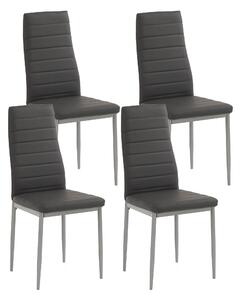 Set 4 Sedie 41x39x95 cm in Similpelle Grigio