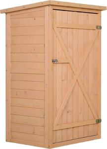 VivaGarden Armadietto da Esterno / Balcone in Legno 1 Anta Dimensioni 75x56x115 cm colore Legno Naturale