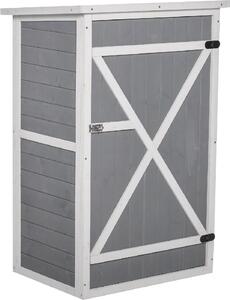 VivaGarden Armadietto da Esterno / Balcone in Legno 1 Anta Dimensioni 75x56x115 cm colore Grigio