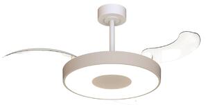 Ventilatore da soffitto LED Smart Coin beige/bianco DC silenzioso - Mantra Mantra Iluminación, Coin, dimmerabile, Beige, Soggiorno, Metallo, Moderno