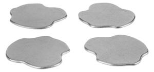 Set di sottobicchieri argentati in metallo 4 pz Plama – noo.ma