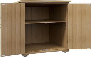 VivaGarden Armadietto da Esterno / Balcone in Legno 1 Anta Dimensioni 77.5x88x90 cm colore Legno Naturale