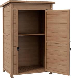 VivaGarden Armadietto da Esterno / Balcone in Legno 1 Anta Dimensioni 75x56x117 cm colore Marrone