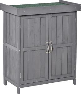 VivaGarden Armadietto da Esterno / Balcone in Legno 2 Ante Dimensioni 74x43x88 cm colore Grigio