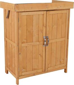 VivaGarden Armadietto da Esterno / Balcone in Legno 2 Ante Dimensioni 74x43x88 cm colore Legno naturale