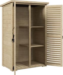 VivaGarden Armadietto da Esterno / Balcone in Legno 2 Ante Dimensioni 75x50x118 cm colore Legno Naturale