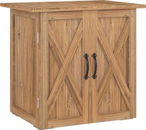 VivaGarden Armadietto da Esterno / Balcone in Legno 2 Ante Dimensioni 77x55x72 cm colore Marrone