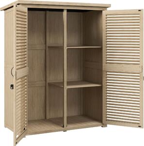 VivaGarden Armadio da Esterno / Balcone in Legno 2 Ante Dimensioni 127x65x168 cm colore Legno naturale
