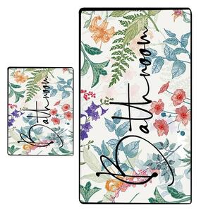 Set di tappetini per il bagno 2 pz 60x100 cm Green In Flower – Foutastic