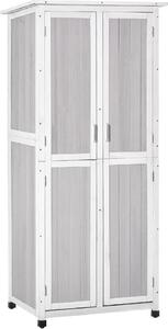 VivaGarden Armadio da Esterno / Balcone in Legno 2 Ante Dimensioni 77x58x175 cm colore Grigio
