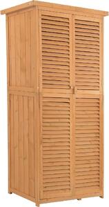 VivaGarden Armadio da Esterno / Balcone in Legno 2 Ante Dimensioni 87x46.5x160 cm colore Legno Naturale