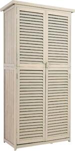 VivaGarden Armadio da Esterno / Balcone in Legno 2 Ante Dimensioni 87x46.5x160 cm colore Grigio