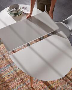 Tavolo ovale allungabile Oqui MDF laccato bianco gambe massello di faggio 140 (220) x 90cm