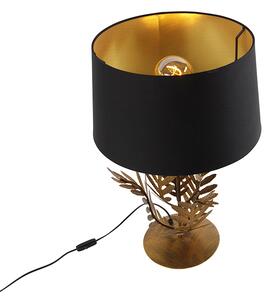 Lampada da tavolo oro paralume in cotone nero 40 cm - BOTANICA