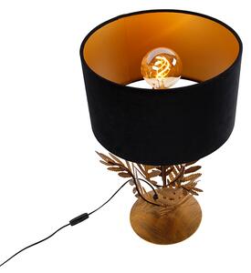 Lampada da tavolo vintage oro paralume velluto nero/oro 35cm - BOTANICA