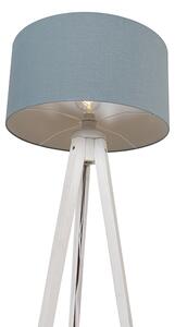 Lampada da terra treppiede bianco con paralume azzurro 50 cm - Treppiede Classic