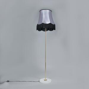 Lampada da terra in ottone GRANNY paralume nero-grigio 45cm - KASO