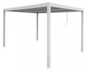 VivaGarden Pergola Bioclimatica da Esterno in Alluminio Copertura a Lamelle Orientabili Dimensioni 3x3x2,4 mt colore Bianco - Zen