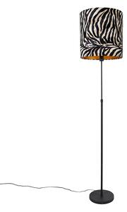 Lampada da terra nera paralume zebra 40 cm regolabile - PARTE